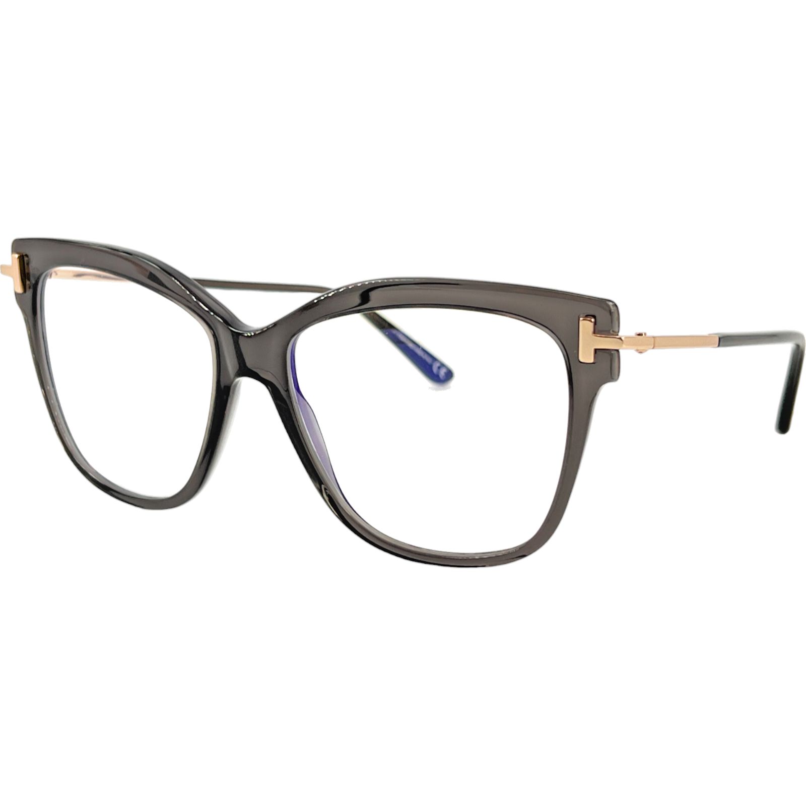Tom Ford Tf5704b Womens Plastic Eyeglass Frame 020 Trans Grey Rose Gold 54-15